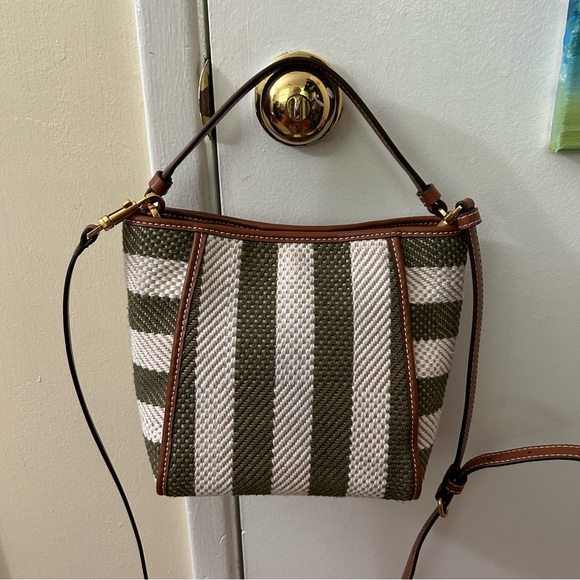 Tory Burch - McGraw Stripe Small Bucket Bag - Picture 3 of 16